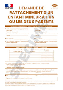 CERFA 14445-02 : Demande de rattachement d'un enfant mineur à l'un ou les deux parents auprès de la Sécurité Sociale