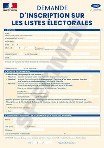 CERFA 12669-01 : Demande d'inscription sur les listes électorales