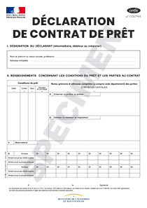 CERFA 10142-06 : Déclaration de contrat de prêt