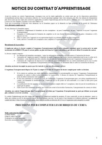 CERFA 51649-03 : Notice pour le contrat d'apprentissage - Formulaire FA13