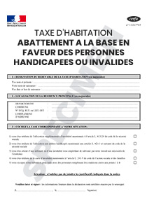 CERFA 135731-01 : Taxe d'habitation - Demande d'abattement à la base (personnes handicapées)