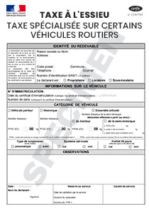 CERFA 11394-05 : Taxe spécialisée sur certains véhicules routiers