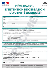 CERFA 14453-02 : Déclaration d'intention de cessation d'activité agricole